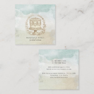 Watercolor Baker Artisan Bakery Square Business Card