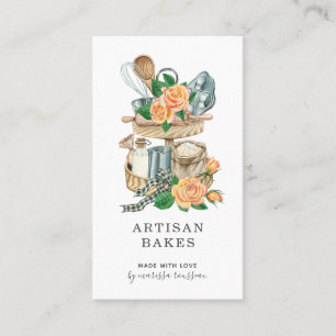 Watercolor Baker Pastry Chef Bakers Tools Business Card