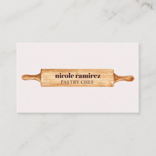 Watercolor Bakers Rolling Pin Patisserie Cake Business Card