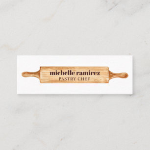 Watercolor Bakers Rolling Pin Patisserie Cake Mini Business Card