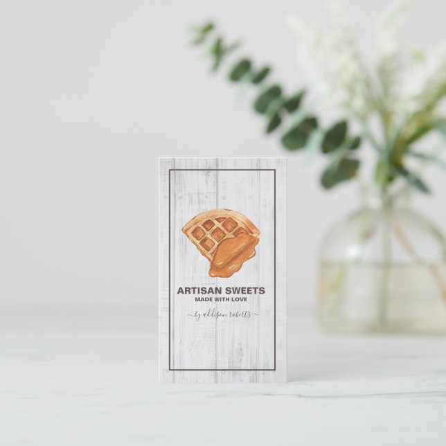 Watercolor Bakery Artisan Sweets Business Card (Standing Front)