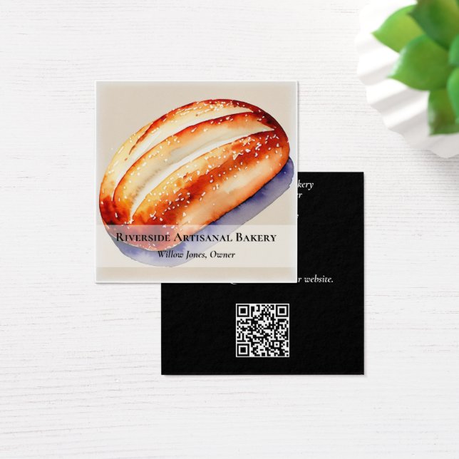 Watercolor Bakery Business Card (Desk)