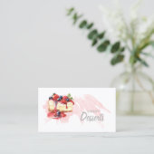 Watercolor Bakery Desserts ID298 Business Card (Standing Front)