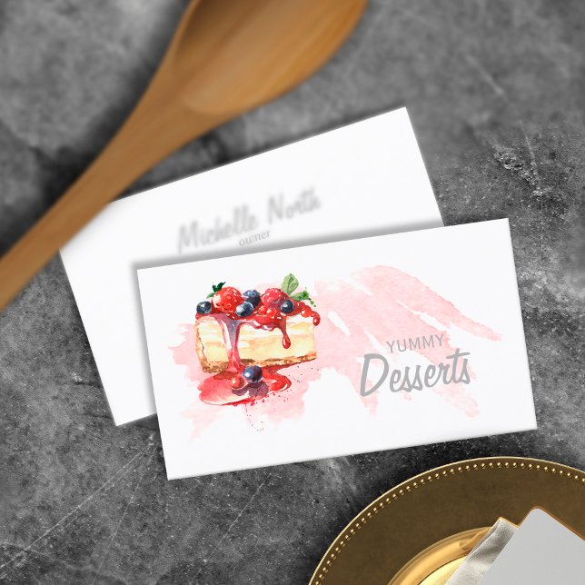 Watercolor Bakery Desserts ID298 Business Card
