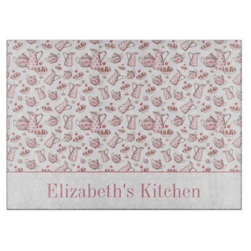Watercolor Bakery Desserts Personalized Cutting Board