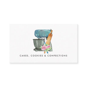 Watercolor Bakery Logo | Floral Business Card