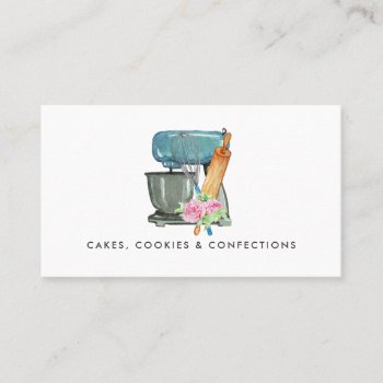 Watercolor Bakery Logo | Floral Business Card by IYHTVDesigns at Zazzle