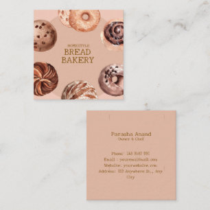 Watercolor Bakery Square Business Card