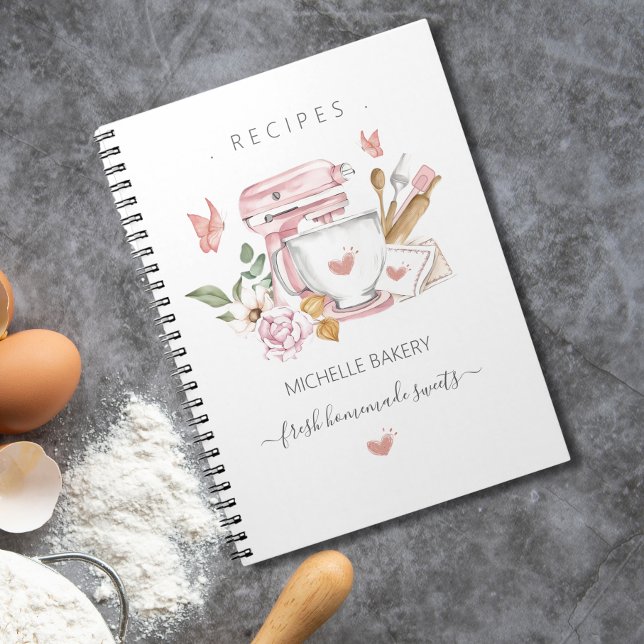 Watercolor Bakery stand mixer Recipes Notebook (Creator Uploaded)