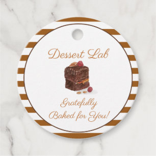 Watercolor Bakery Sweets Brownie Gratefully Baked  Favor Tags