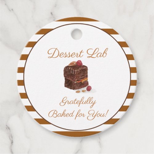 Watercolor Bakery Sweets Brownie Gratefully Baked  Favor Tags
