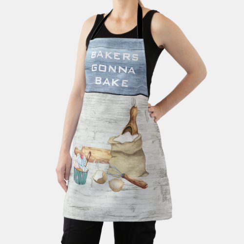 Watercolor Baking Bakers Gonna Bake Apron