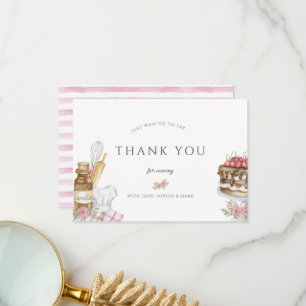 Watercolor Baking Birthday Party Thank You Card