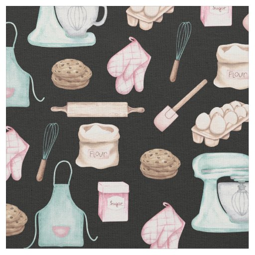 Watercolor Baking on Black Fabric