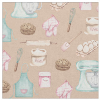 Watercolor Baking on Tan Fabric