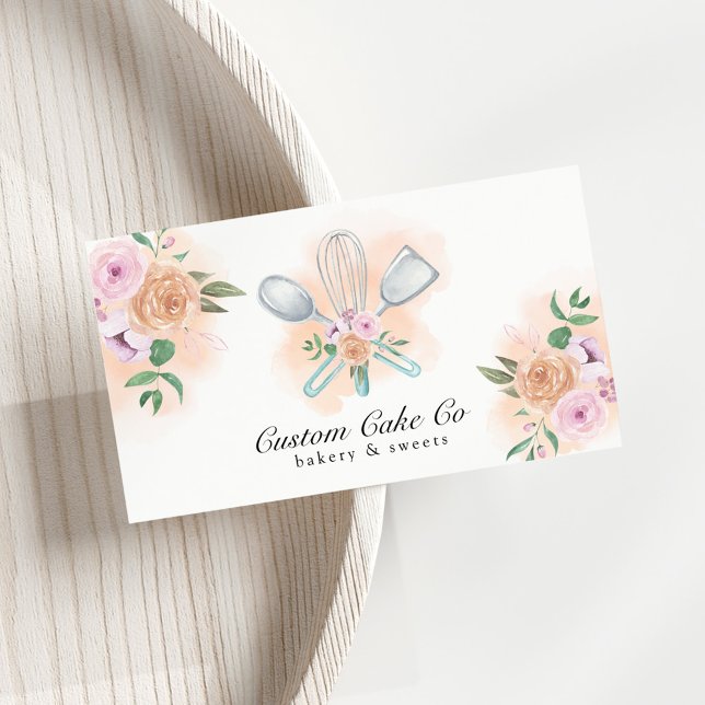 Watercolor Baking Tools Bakery Business Card (Creator Uploaded)