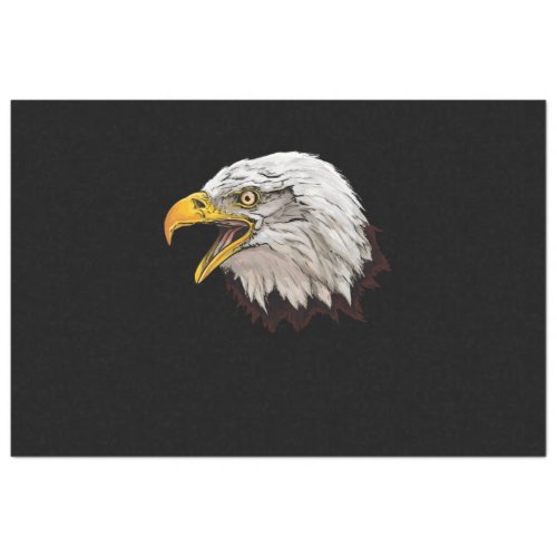 watercolor bald eagle head portrait tissue paper