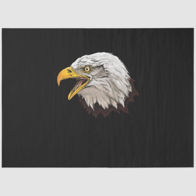 watercolor bald eagle head portrait tissue paper (Front)