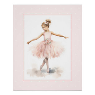 Watercolor Ballerina Baby Poster