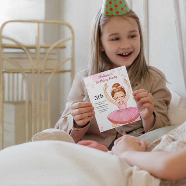 Watercolor Ballerina Birthday Invitation (Creator Uploaded)