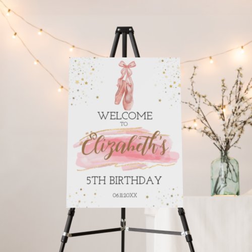 Watercolor Ballerina Birthday party Welcome Foam Board