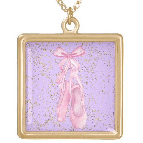 Watercolor Ballerina Gold Dust Necklace