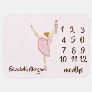 Watercolor Ballerina Nutcracker Baby Blanket
