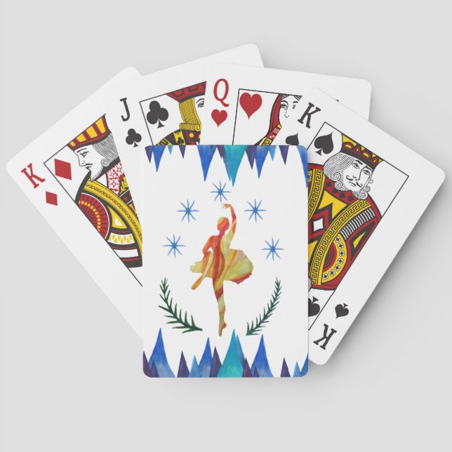 Watercolor Ballerina Poker Cards (Back)