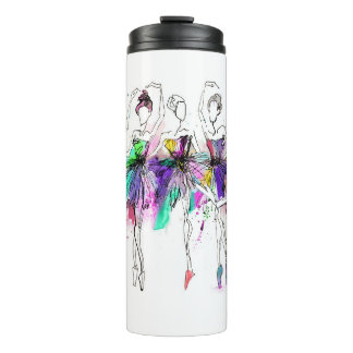 Watercolor Ballerinas: Bright Dance Illustration Thermal Tumbler