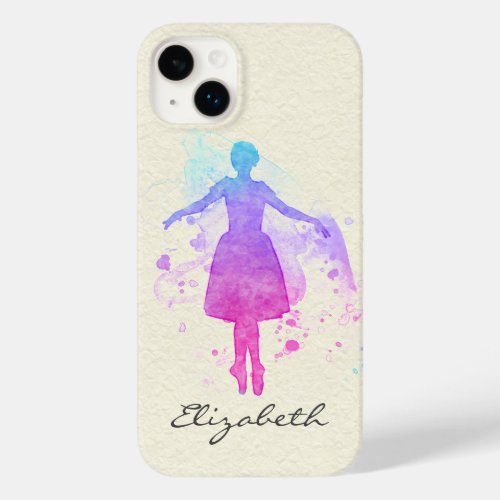 Watercolor Ballet Dancer on Pointe _ Your Name on  Case_Mate iPhone 14 Plus Case