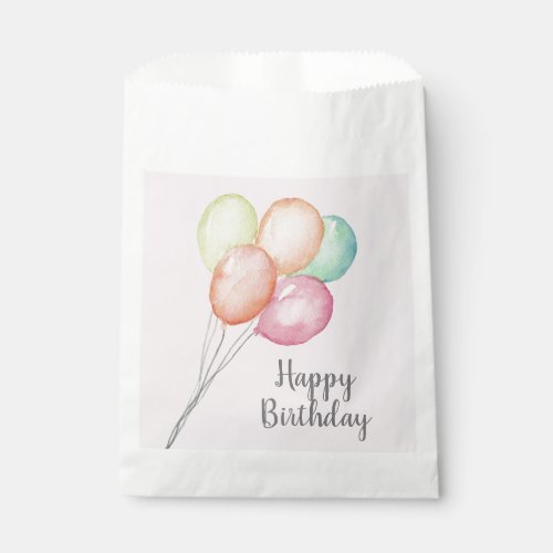 Watercolor Balloon Bunch Pink Birthday Party Favor Bag