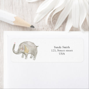 Watercolor balloon Elephant  Label
