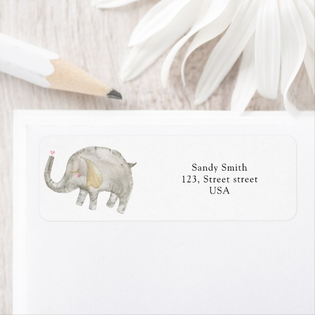 Watercolor balloon Elephant  Label (Insitu)