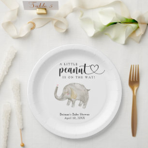 Watercolor balloon elephant paper plates