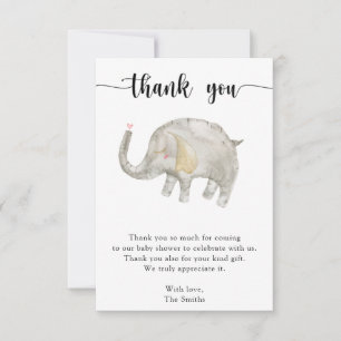Watercolor balloon elephant thank you 