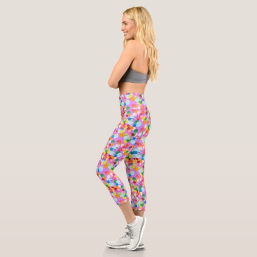 Watercolor balls High Waisted Capris