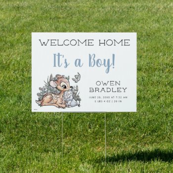Watercolor Bambi |  Welcome Baby Sign by bambi at Zazzle