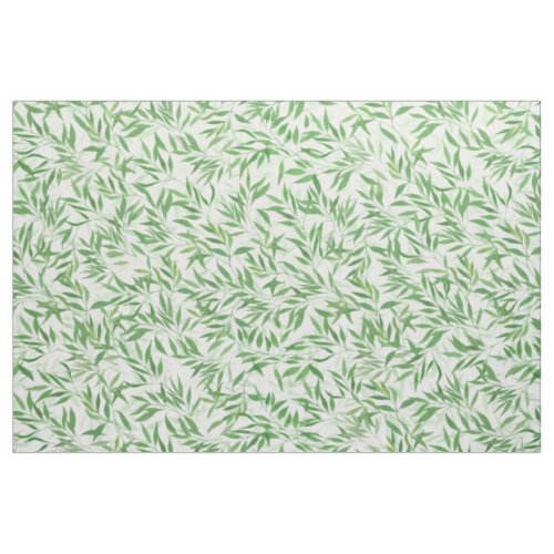 Watercolor Bamboo Leaf Branches Vines Forest Fabric