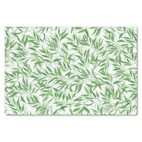 Watercolor Bamboo Leaf Branches Vines Forest Tissue Paper