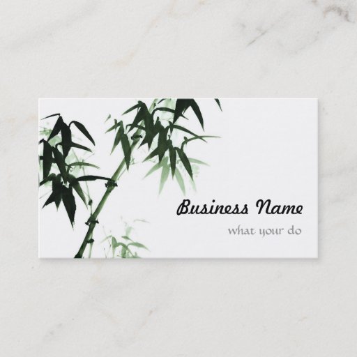 Customizable Bamboo Stalks l Oriental Zen Touch Business Card Template
