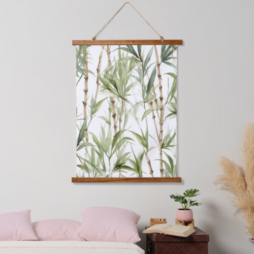 Watercolor Bamboo Trees Print Hanging Tapestry