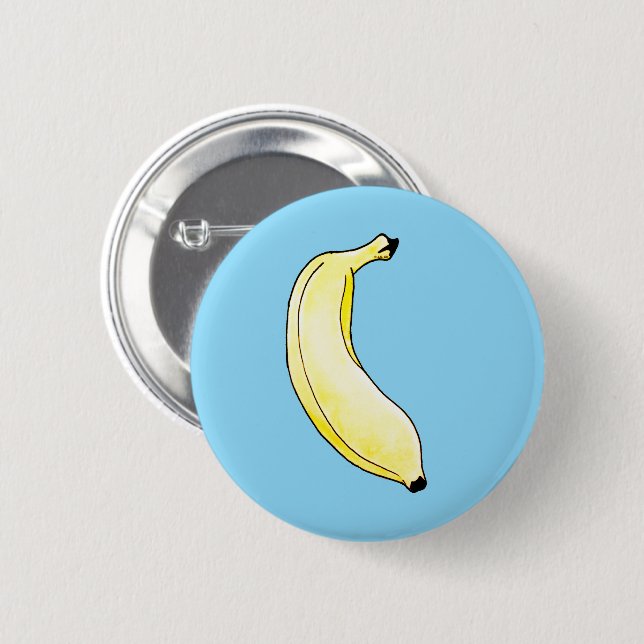 watercolor banana button (Front & Back)