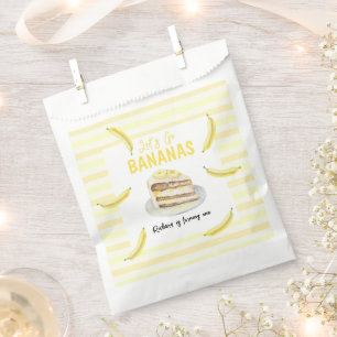 Watercolor Banana Cake Birthday Party Favor Bag