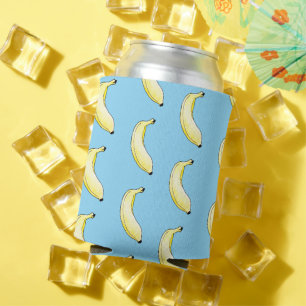 watercolor banana can cooler