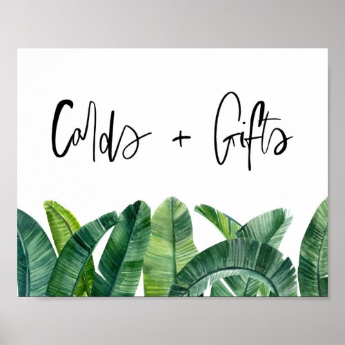 Watercolor Banana Leaves Tropical Cards and Gifts Poster