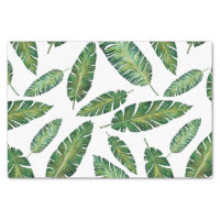 Watercolor banana leaves tropical summer pattern tissue paper