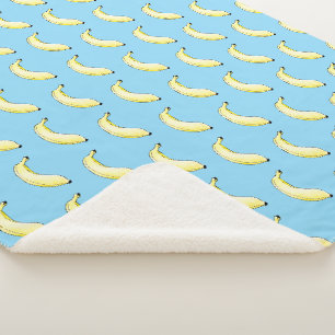 watercolor banana sherpa blanket