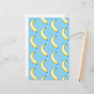 watercolor banana stationery