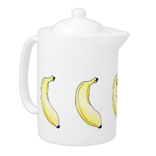 watercolor banana teapot