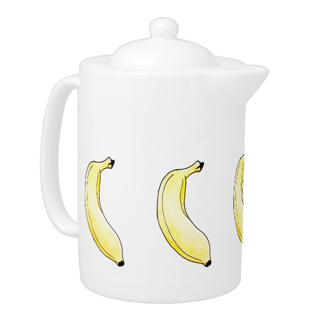 watercolor banana teapot (Left)
